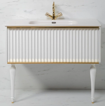 Тумба под раковину Armadi Art Canale 100 см, напольная, белый, золото, 843-100-WG