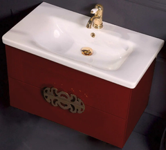 Тумба под раковину Armadi Art NeoArt 80 см подвесная, dark brown, 830-080-DB