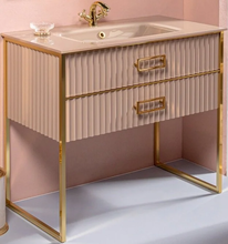 Тумба под раковину Armadi Art Monaco 100 см, напольная, капучино, золото, 866-100-CPG