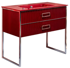 Тумба под раковину Armadi Art Monaco 100 см, напольная, бордовый, хром, 866-100-RCR