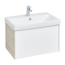 Тумба с раковиной Акватон АСТИ 70, 1A2630K0AXD70, белый глянцевый/ясень шимо