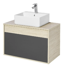 Тумба под раковину Акватон Лофт Урбан 80 см, серый графит, дуб орегон, 1A247601LQX60