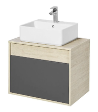 Тумба под раковину Акватон Лофт Урбан 65 см, серый графит, дуб орегон, 1A254001LQX60