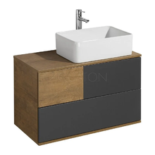 Тумба под раковину Акватон Терра 85 см, дуб кантри/антрацит, 1A247201TEKA0