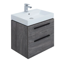 Тумба под раковину Aquanet Nova 60 см подвесная, 2 ящика, дуб рошелье, 242278