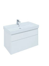 Тумба под раковину Aquanet Nova Lite 100, 2 ящика, белый глянец (242581)