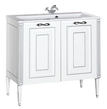 Тумба под раковину Aquanet Паола 90 00181762, цвет белый патина-серебро