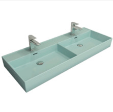 Раковина Bocchi Milano 1393-029-0126, 120 см, фарфор, светло-голубая