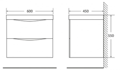 Тумба под раковину BelBagno Marino MARINO-600-2C-SO-RW-P, 60 х 45 х 55 см, Rovere Moro - темно-коричневый