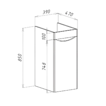 Тумба под раковину Bellezza Олиссия 100, напольная, серый, левая/правая