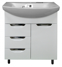 Тумба с раковиной Loranto Стиль 70/3 см напольная, раковина Santek Балтика 70, белый, CS00068934