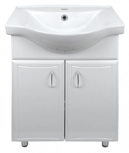 Тумба с раковиной Loranto Коралл 55 см напольная, раковина Basic 55, белый, CS00070535