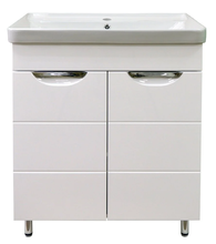 Тумба с раковиной Loranto Стиль 70 Соло 70 см напольная, раковина Monte 70, белый, CS00070540