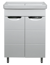 Тумба с раковиной Loranto Стиль 60 Соло 60 см напольная, раковина Monte 60, белый, CS00069263