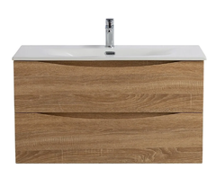 Тумба под раковину BelBagno Marino-Cer-N-1000-2C-SO-WO-P, 100 см, подвесная, Rovere Bianco