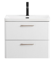 Тумба под раковину BelBagno Due-500-2C-SO-BL-P, 50 см, подвесная, Bianco Lucido