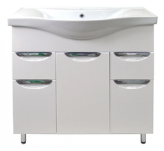 Тумба с раковиной Loranto Стиль 100/2 см напольная, раковина Basic 100, белый, CS00070580