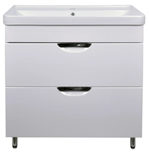 Тумба с раковиной Loranto Стиль 80/2Н Соло 80 см напольная, раковина Monte 80, белый, CS00070582