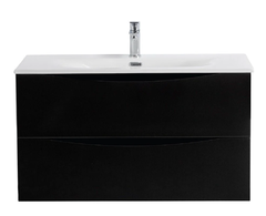 Тумба под раковину BelBagno Marino-Cer-N-900-2C-SO-NL-P, 90 см, подвесная, Nero Lucido