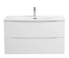 Тумба под раковину BelBagno Marino-Cer-N-900-2C-SO-BL-P, 90 см, подвесная, Bianco Lucido