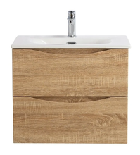 Тумба под раковину BelBagno Marino-Cer-N-600-2C-SO-WO-P, 60 см, подвесная, Rovere Bianco