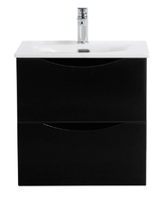 Тумба под раковину BelBagno Marino-Cer-Mini-500-2C-SO-NL-P, 50 см, подвесная, Nero Lucido