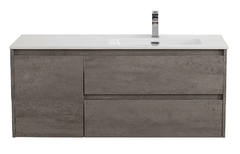 Тумба под раковину BelBagno Kraft-1000-2C-1A-SO-CG-R, 100 см, подвесная, Cemento Grigio, правая