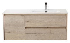 Тумба под раковину BelBagno Kraft-1000-2C-1A-SO-RGB-R, 100 см, подвесная, Rovere Galifax Bianco, правая