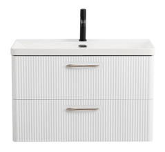 Тумба под раковину BelBagno Due-800-2C-SO-BL-P, 80 см, подвесная, Bianco Lucido