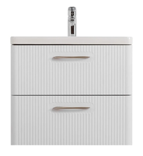 Тумба под раковину BelBagno Due-600-2C-SO-BM-P, 60 см, подвесная, белый металлик