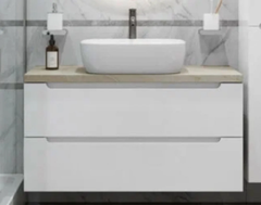 Тумба с раковиной BelBagno Etna100BL-KEPBO-1302-SET, 100 см, подвесная, белый