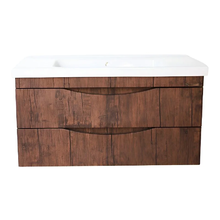 Тумба под раковину Bellezza Санриса 4630117270438, 100 см, подвесная, цвет орех