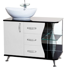 Тумба под раковину Bellezza Рио 4633615142269/4633615141262, 90 см, напольная, цвет белый/черный, левая/правая