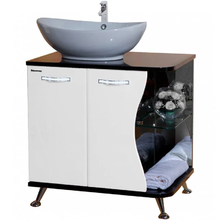 Тумба под раковину Bellezza Рио 4633611242260/4633611241263, 70 см, напольная, цвет белый/черный, левая/правая