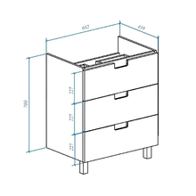 Тумба под раковину Bellezza Пегас 4630411140048, 70 см, напольная, цвет черный