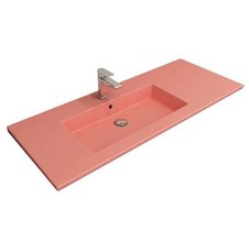 Раковина Bocchi Milano 1305-032-0126/1365-032-0126, 121 см, крыло слева/справа, фарфор, розовая