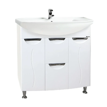 Тумба под раковину Bellezza Глория 4638514100013, 85 см, напольная, с корзиной, цвет белый