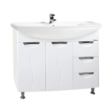 Тумба под раковину Bellezza Глория 4638518080014, 105 см, напольная, с корзиной, цвет белый