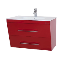 Тумба под раковину Bellezza Берта 4635217510033, 100 см, подвесная, цвет красный