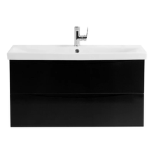 Тумба под раковину BelBagno Marina-Cer 90, подвесная, цвет Nero Lucido, MARINO-CER-900-2C-SO-NL-P