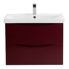 Тумба под раковину BelBagno Marino-Cer 70 см, подвесная, цвет Bordo Lucido, MARINO-CER-700-2C-SO-BRDL-P
