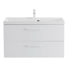 Тумба под раковину BelBagno Aurora 80 см, подвесная, цвет Bianco Lucido, Aurora-800-2C-SO-BL