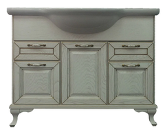 Тумба с раковиной Loranto Пандора 80 см напольная, раковина Классик 80, массив, белое золото, 561738.01.014