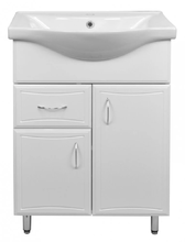 Тумба с раковиной Loranto Коралл 60/1 см напольная, раковина Basic 60, белый, CS00070575