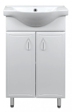 Тумба с раковиной Loranto Коралл 50 см напольная, раковина Basic 50, белый, CS00070573