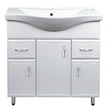 Тумба с раковиной Loranto Коралл 80/2 см напольная, раковина Basic 80, белый, CS00070754