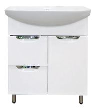 Тумба с раковиной Loranto Стиль 70/2 см напольная, раковина Santek Балтика 70, белый, CS00067860