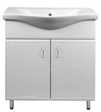 Тумба с раковиной Loranto Коралл 60 см напольная, раковина Basic 60, белый, CS00070536