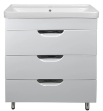 Тумба с раковиной Loranto Стиль 70/3Н Соло 70 см напольная, раковина Monte 70, белый, CS00070756