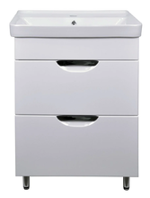 Тумба с раковиной Loranto Стиль 60/2Н Соло 60 см напольная, раковина Monte 60, белый, CS00070755